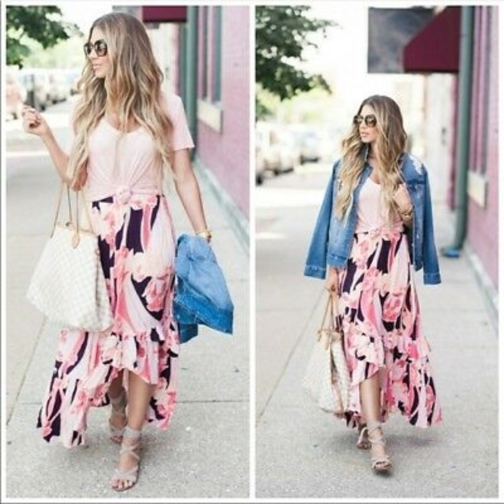 FREE PEOPLE Lined Ruffled Bring back Summer Maxi 4 - Picture 1 of 8